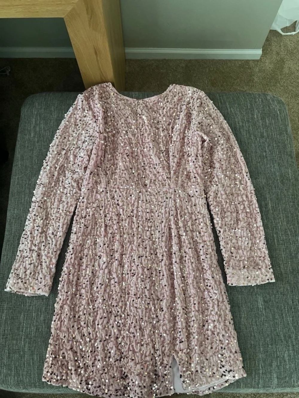 R.Vivimos Pink Sequin Mini Dress Size L